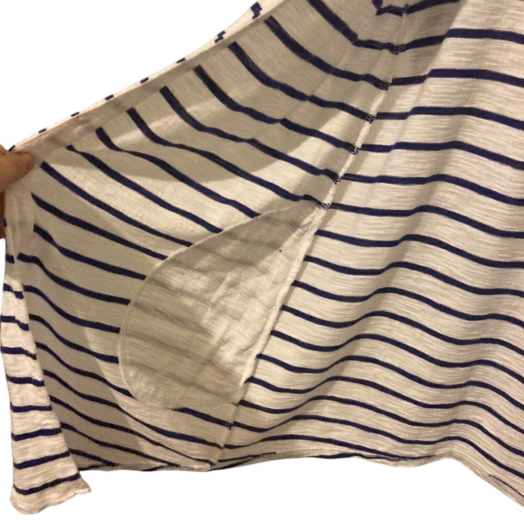 Chico's Striped Cotton The Ultimate Tee Collection Cotton Nautical Cardigan SZ 0