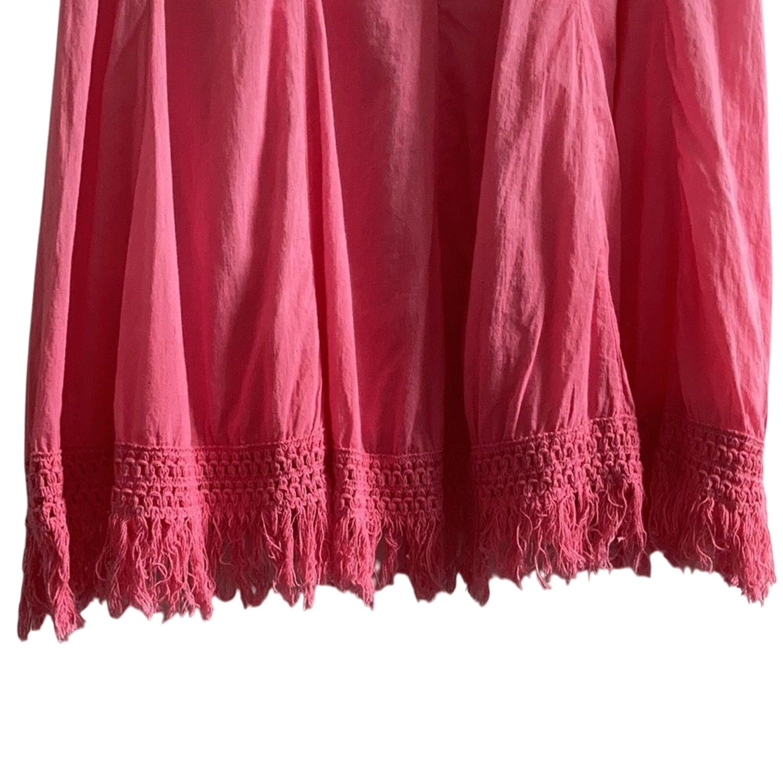 Pure Hem Ombre Embroidered Pink Midi Dress