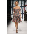 Milly Tiered Cotton Poplin Dress Printed Smock Resort Art Deco Geometric M