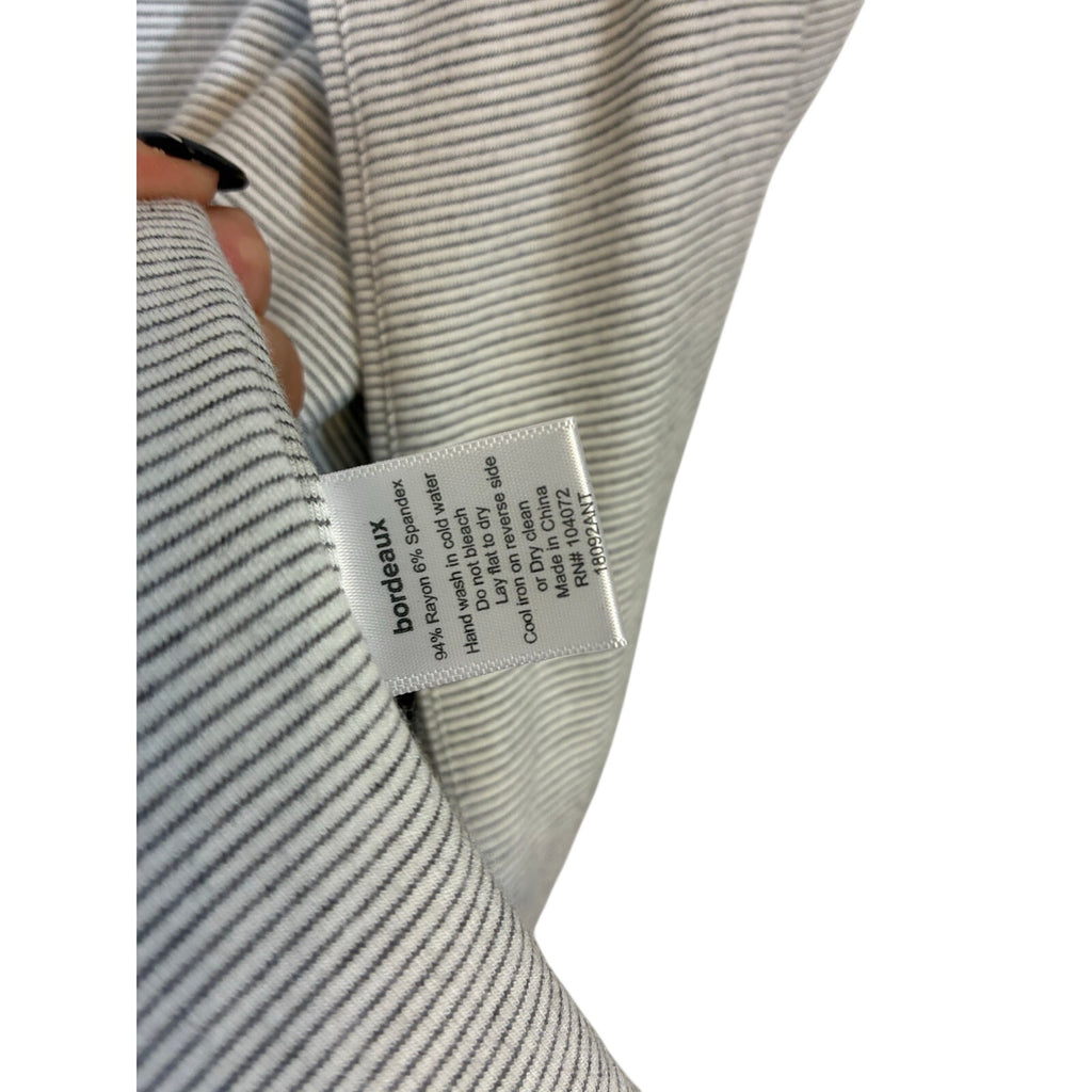 Bordeaux Open Front Striped Jersey Cardigan XL Minimalist Stripe Anthropologie