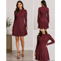 NWT Urban Outfitters Wine Burgundy Shimmer Mock Neck Long Sleeve Dress