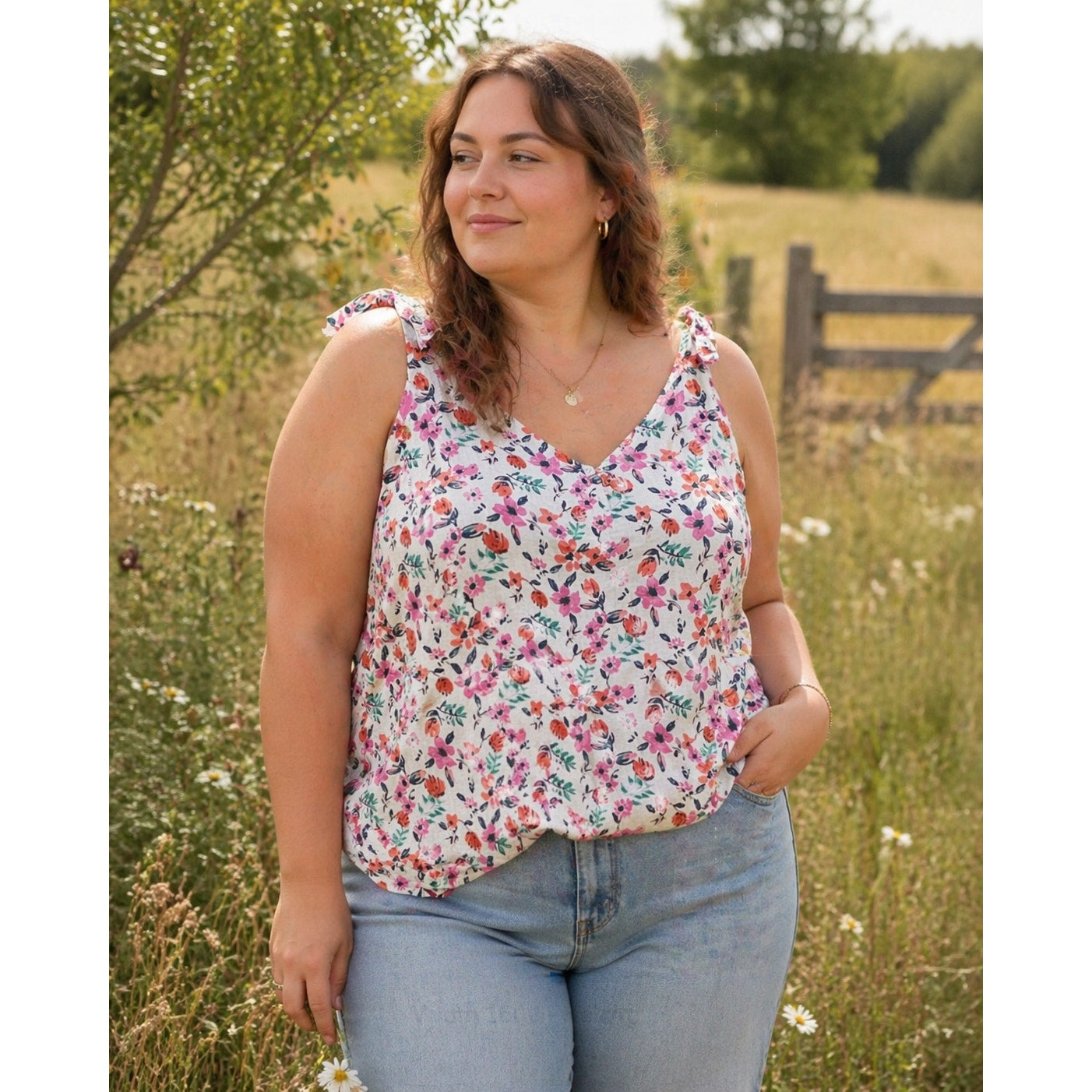NWT St. John's Bay 2XL Floral Women's Blouse Cottage Prairie Bloom Farmhouse