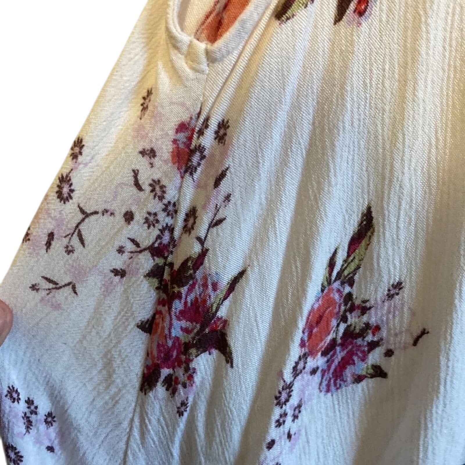 Free People Boho  Western Bloomcore Tunic Floral Flowy Peephole Tank Dress SZ XS