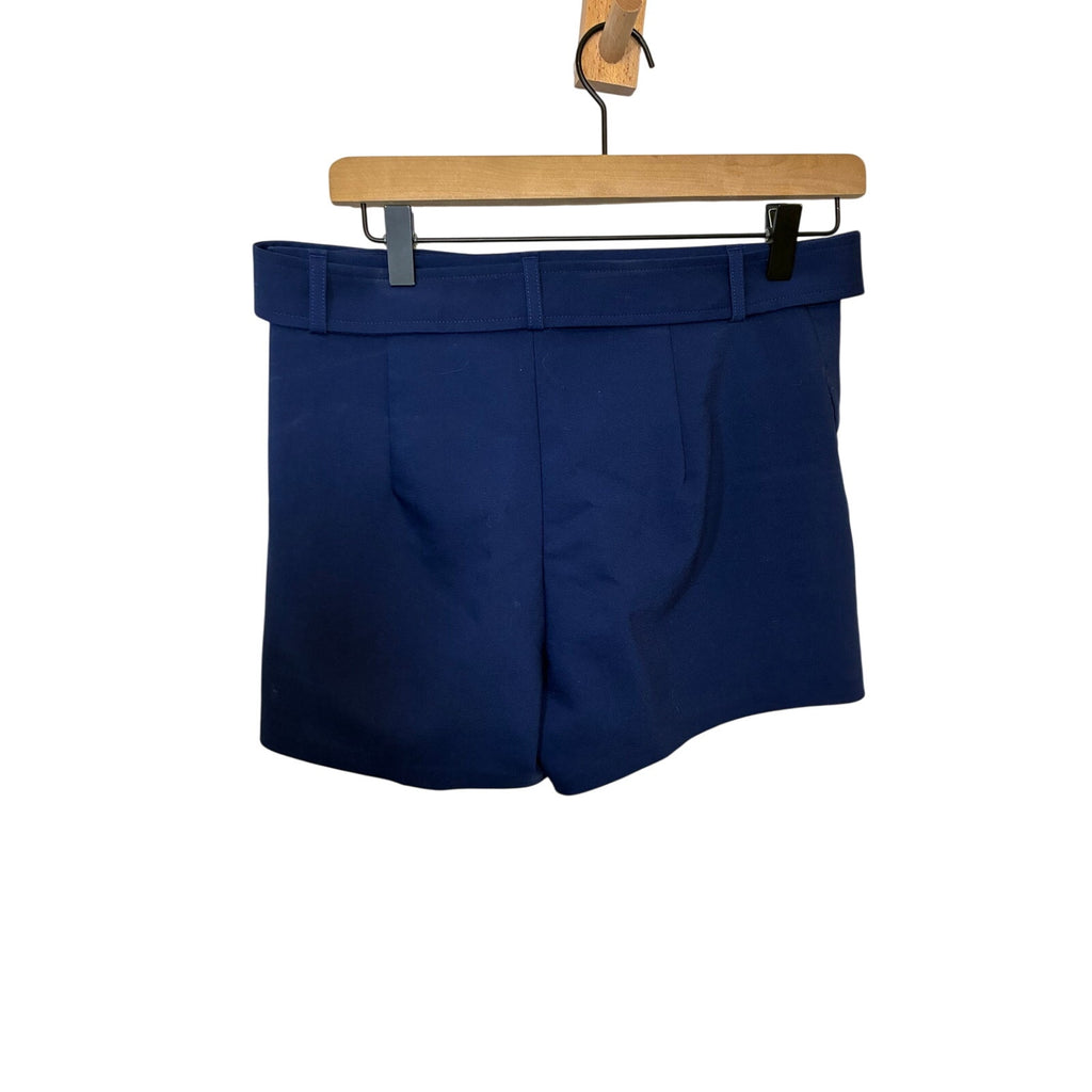 Express Navy Belted Shorts Women’s 4 Shortie High Rise Coastal Tailored Preppy