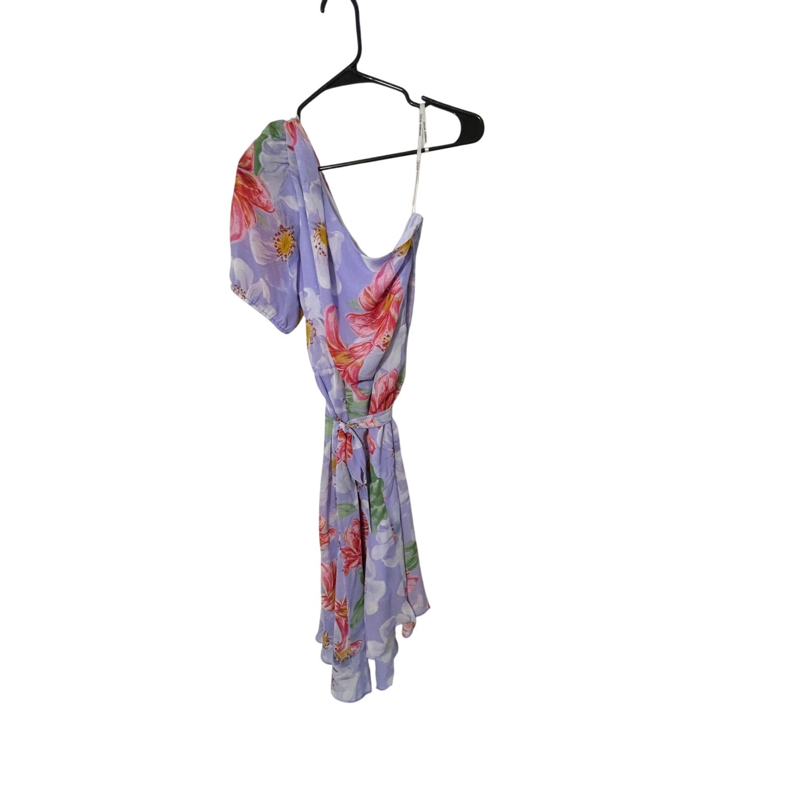 Julia Jordan Floral One Shoulder Asymmetric Midi Dress Lilac Multi Fairy Wedding