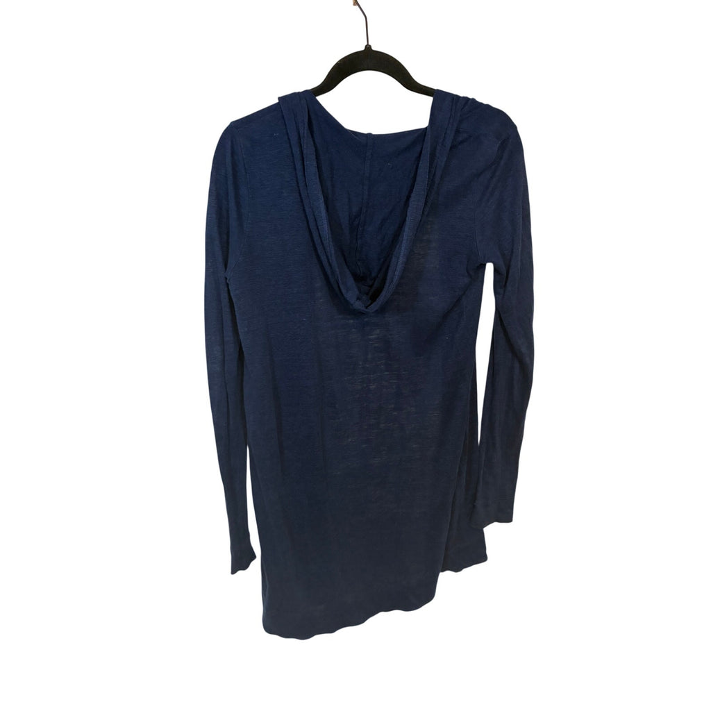 Cynthia Rowley Navy Linen Cardigan Lightweight Open Front Long Sleeve Women’s XS