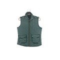 Activology Women's Sleeveless Green  Holidaycore Striped Puffer Vest