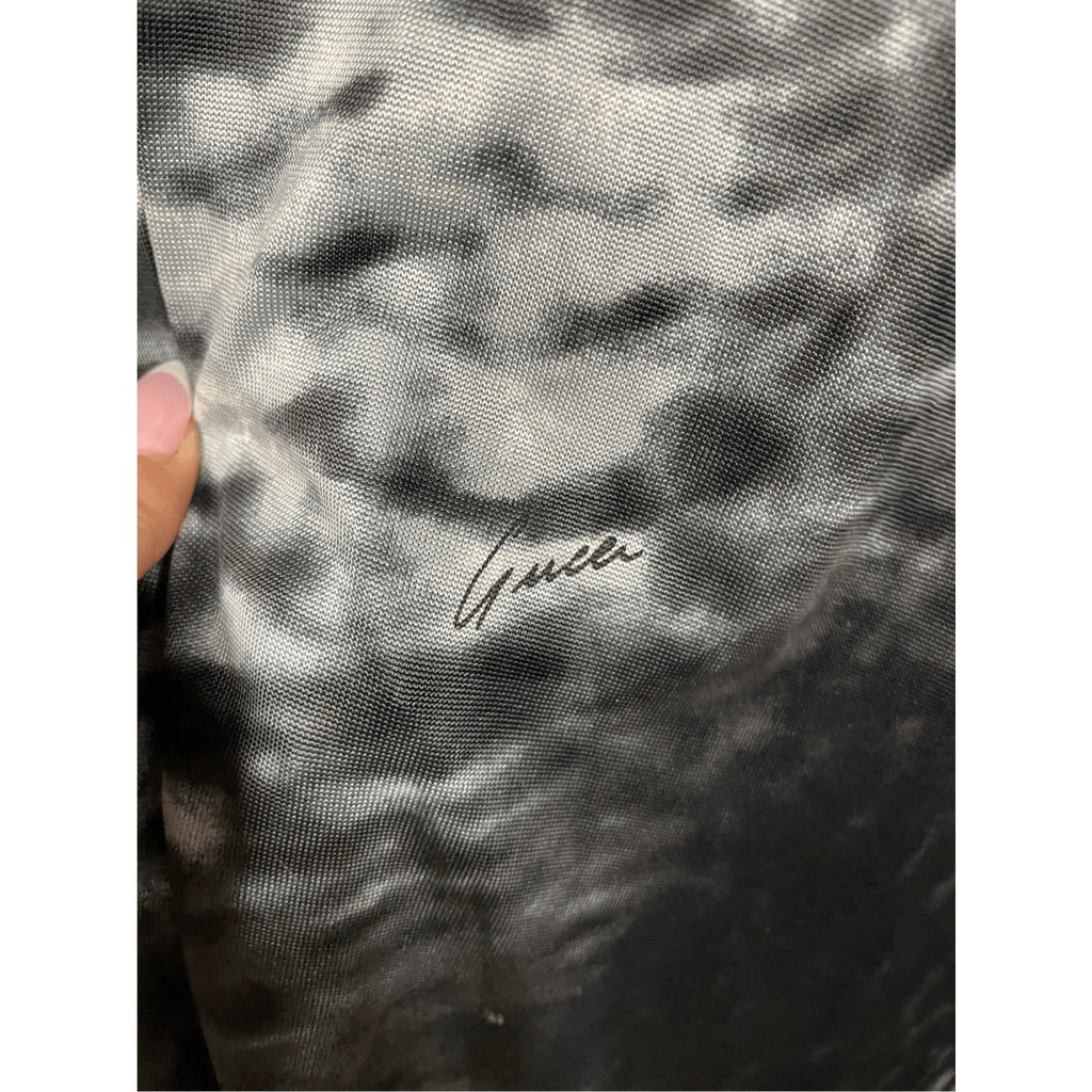 Gucci X Tom Ford Vintage S/S 2000 Abstract Print Long Sleeve V Neck Dress SZ 42