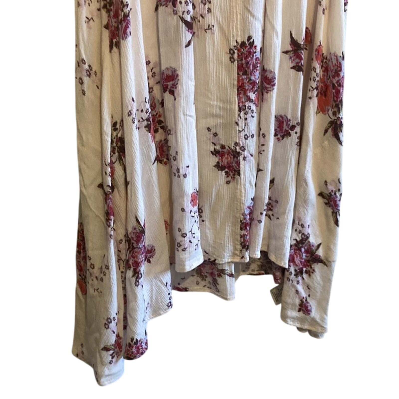 Free People Boho  Western Bloomcore Tunic Floral Flowy Peephole Tank Dress SZ XS
