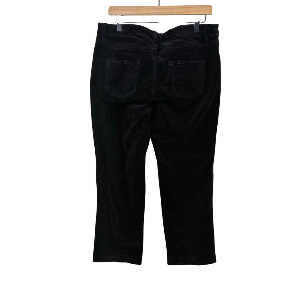 Woolrich Corduroy Pants 12 Black High-Rise Straight Leg Cotton Blend Casual