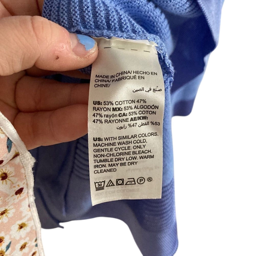 Chico's Striped Old Money Cotton Blue Minimalist Jackie Kennedy Elegant Blouse