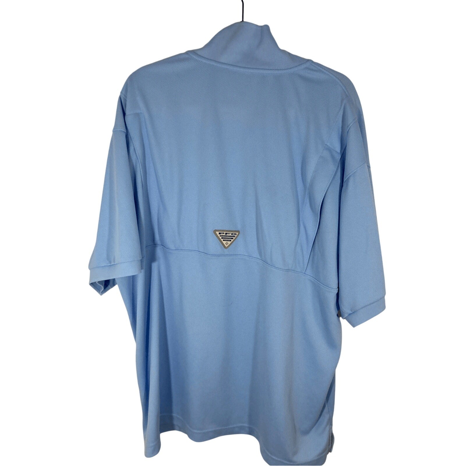 Men's Columbia PFG Button Up Polo Baby Blue XL Gorpcore Utility Fishing Outdoprs