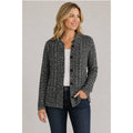 John Paul Richard Front Button Grey Acrylic Cardigan Lagenlook Coastal Grandma M