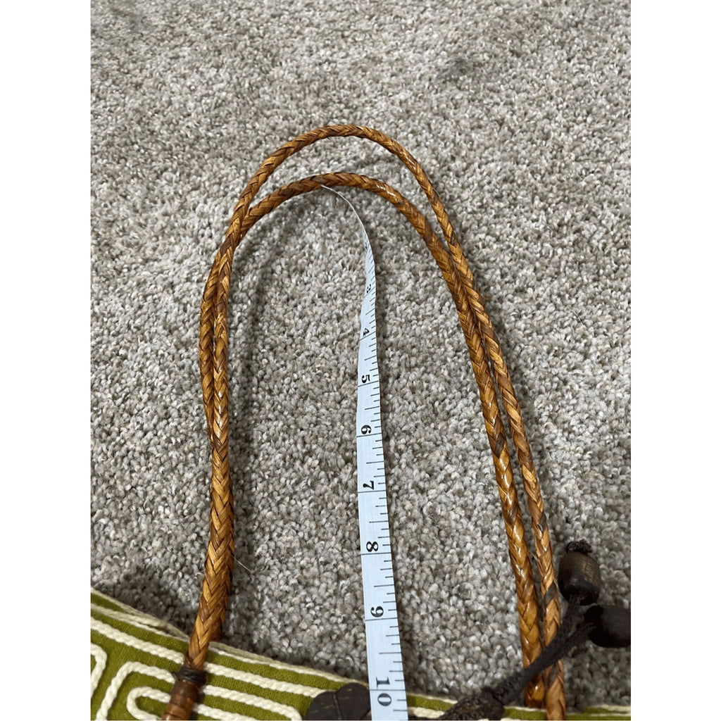 Woven Straw Women's Small Floral Earthly Bohemian Tote Eclectic Vintage Hippie