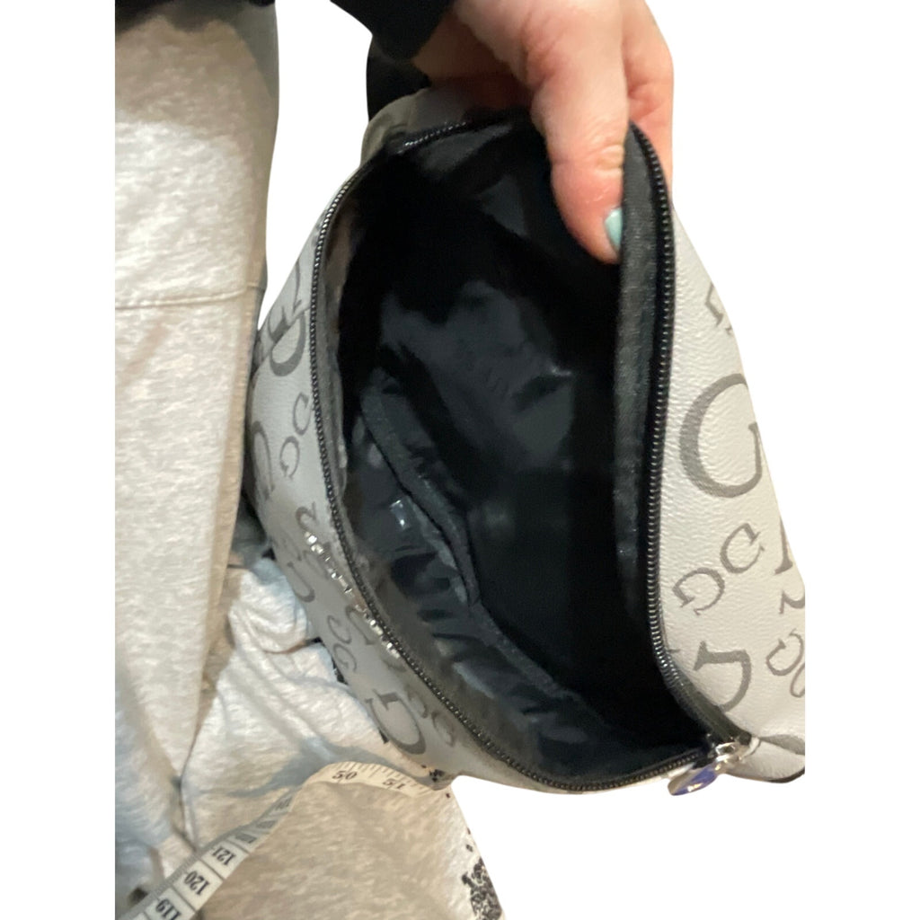 Guess Women's Cassius Grey Monogram Bum Santos Travel Belt Bag New with Tag