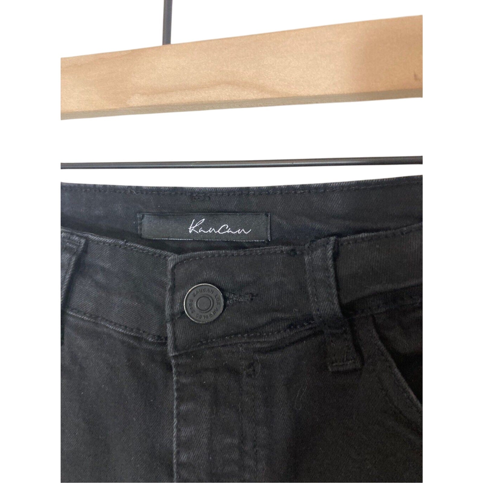 Kancan Distressed Estillo Black High Rise Mom Jean Emo Festival Shorts