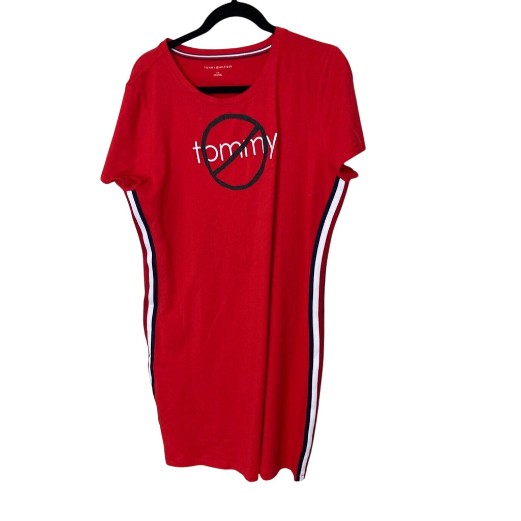 NWT Tommy Hilfiger Women's Large Short Sleeve Streetwear Shirt Dress