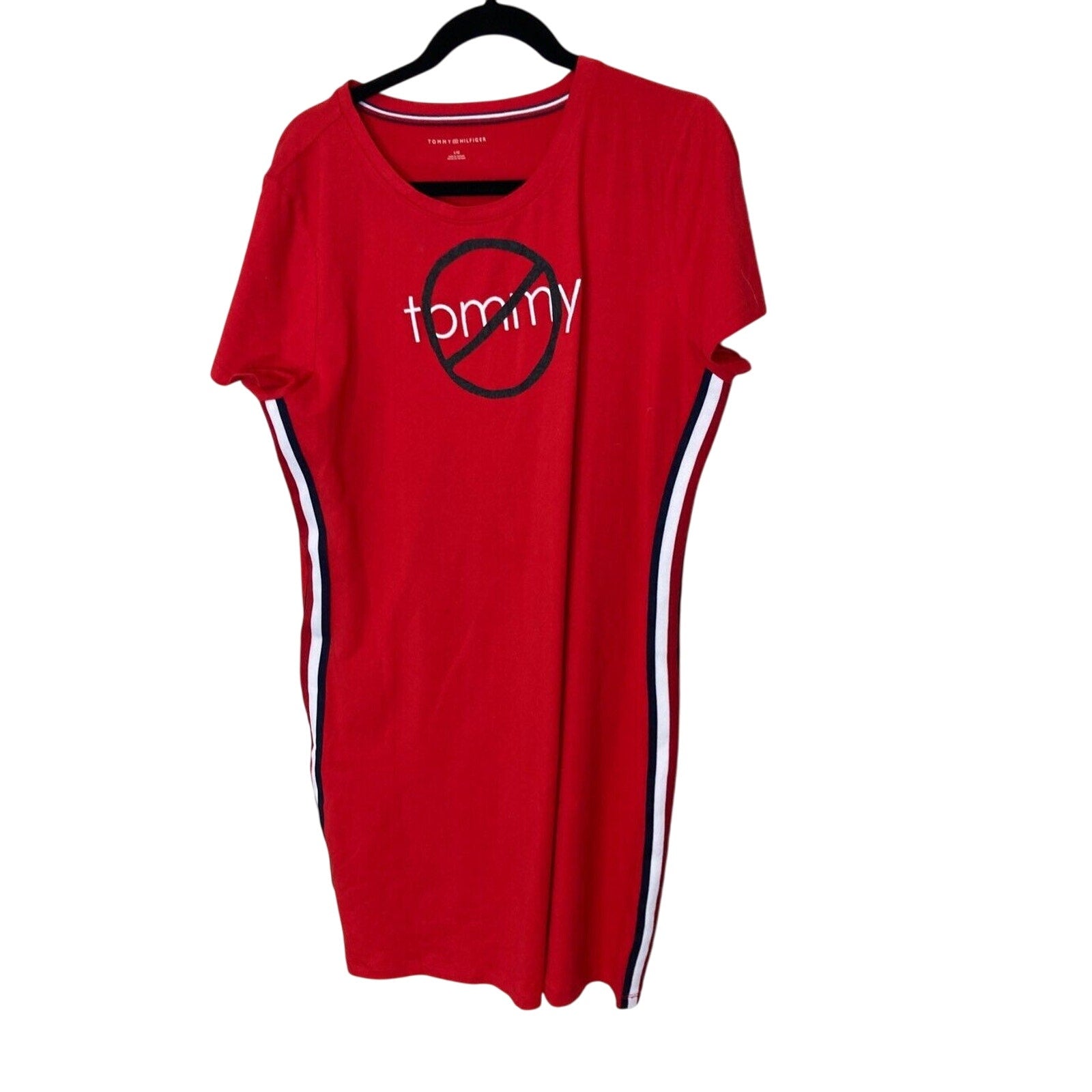 NWT Tommy Hilfiger Women's Large Short Sleeve Streetwear Shirt Dress