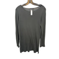 Eileen Fisher The System Gray Long Tunic Top Tencel Semi Sheer Slits XS Lagen