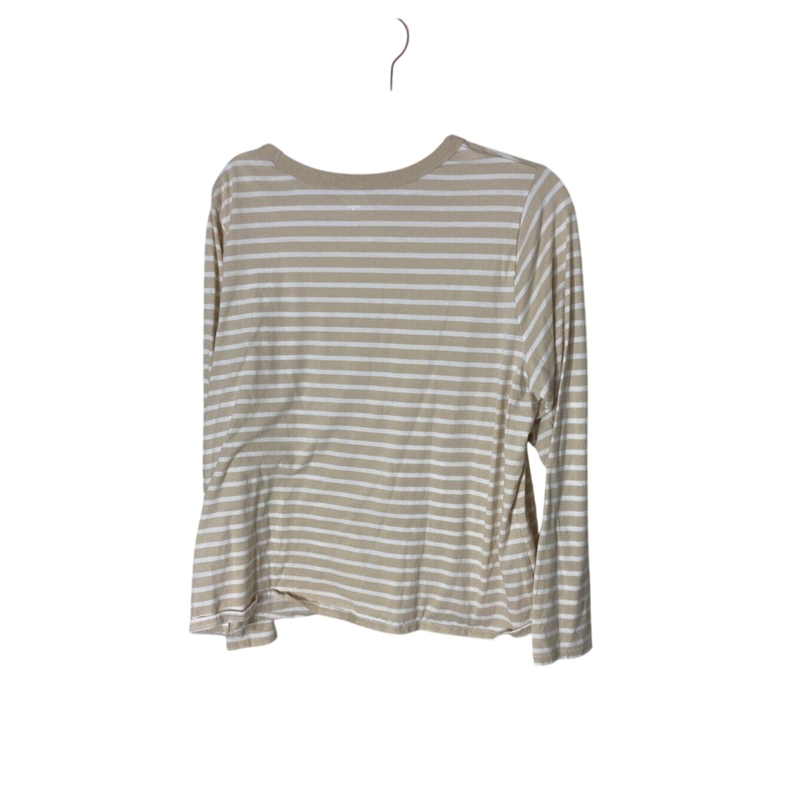 Old Navy Neutral Tone Breton Stripe Portofino Preppy Long Sleeve Blouse