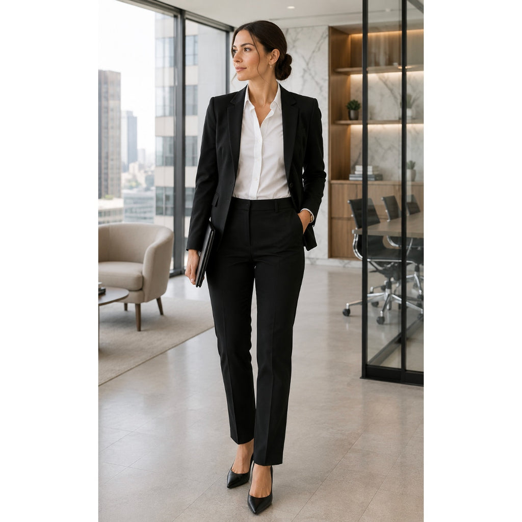 NWT Zara Women's Cotton Black MidRise Career Wear Dress Slacks Sz 10 Business