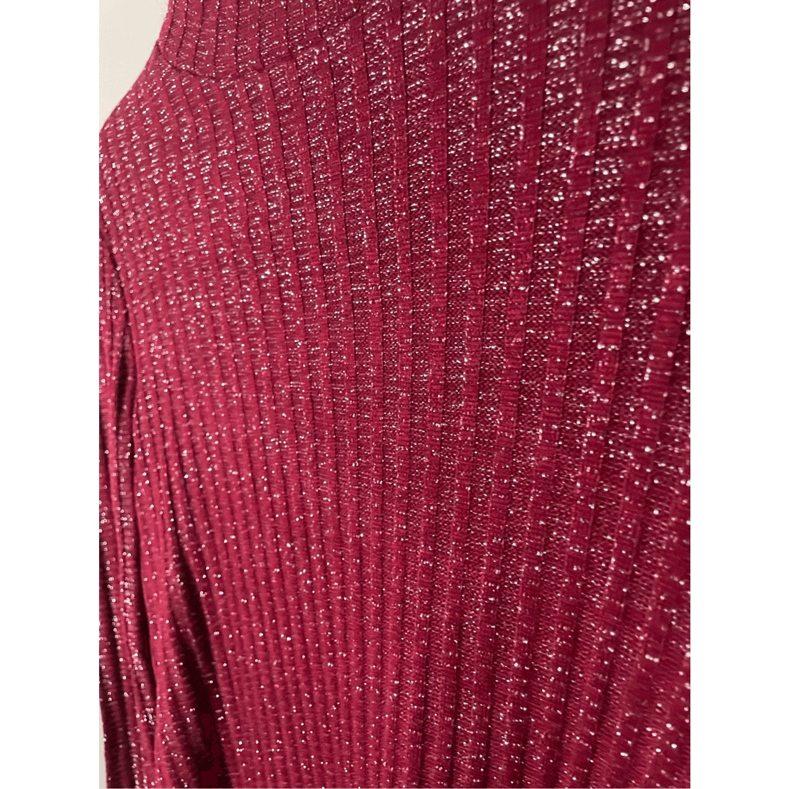 NWT Urban Outfitters Wine Burgundy Shimmer Mock Neck Long Sleeve Dress