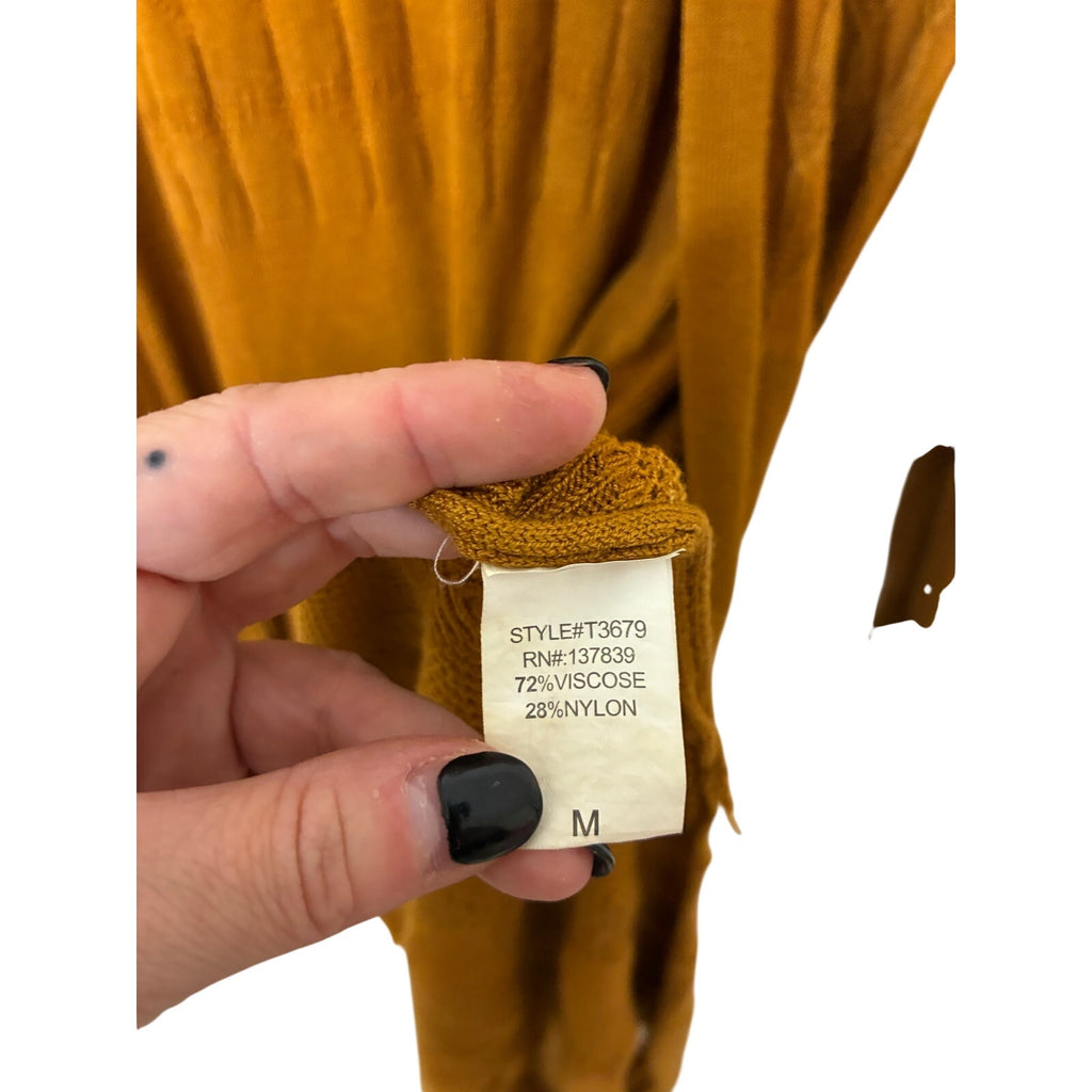 Dreamers Cardigan Open Front Ribbed Knit Sweater Lightweight M Duster Western