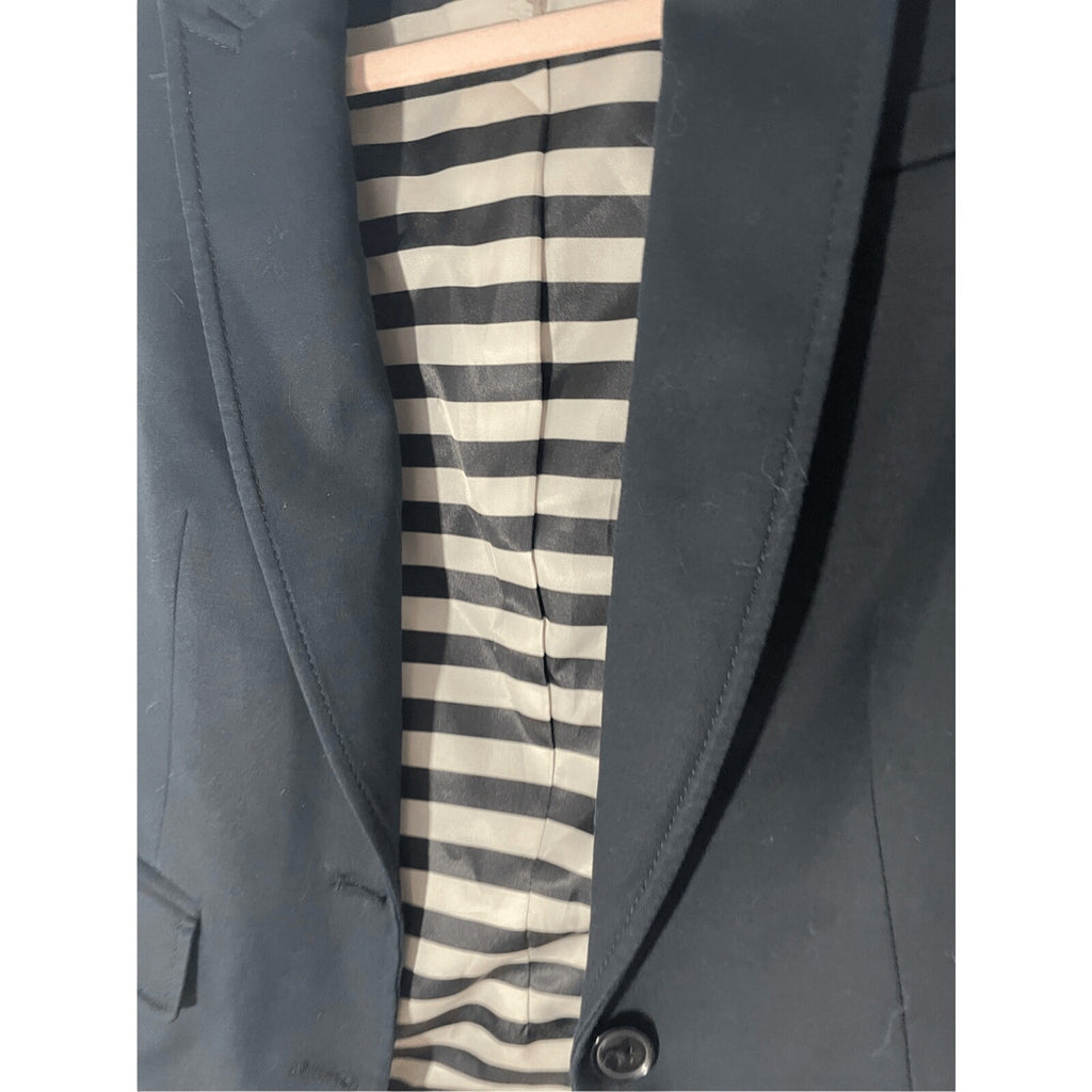 Banana Republic Women's Black Fitted Work Cotton Blazer Corporate Admin 00P