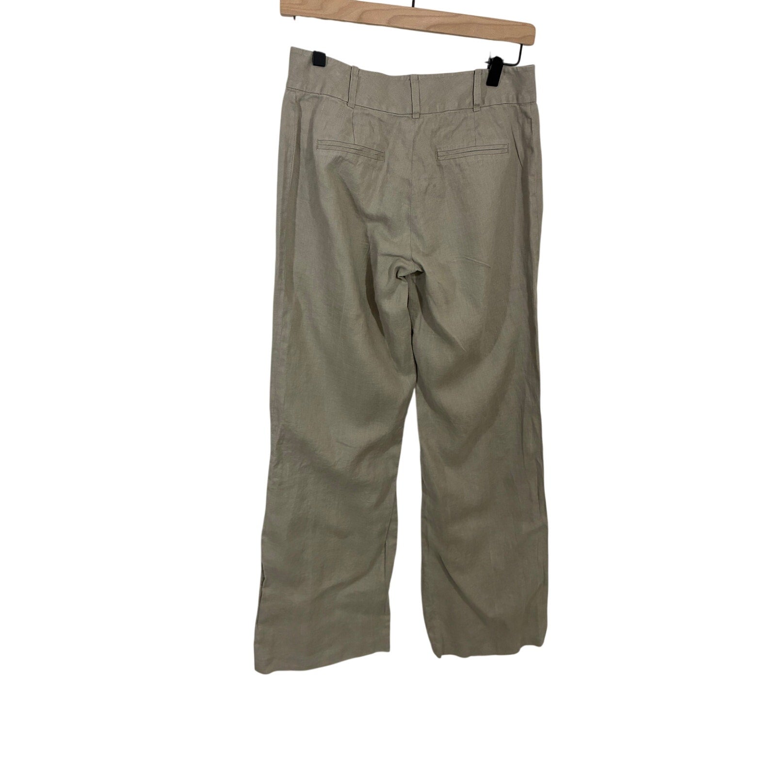 Emanuel Ungaro Women's Linen Dress Pants Straight Neutral Capsule Wardrobe 4