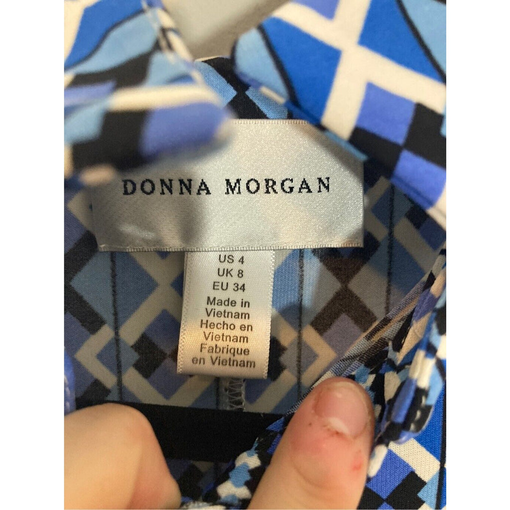 Donna Morgan Tribal Print 60's Housewife Fit and  Wrap Flare Dress