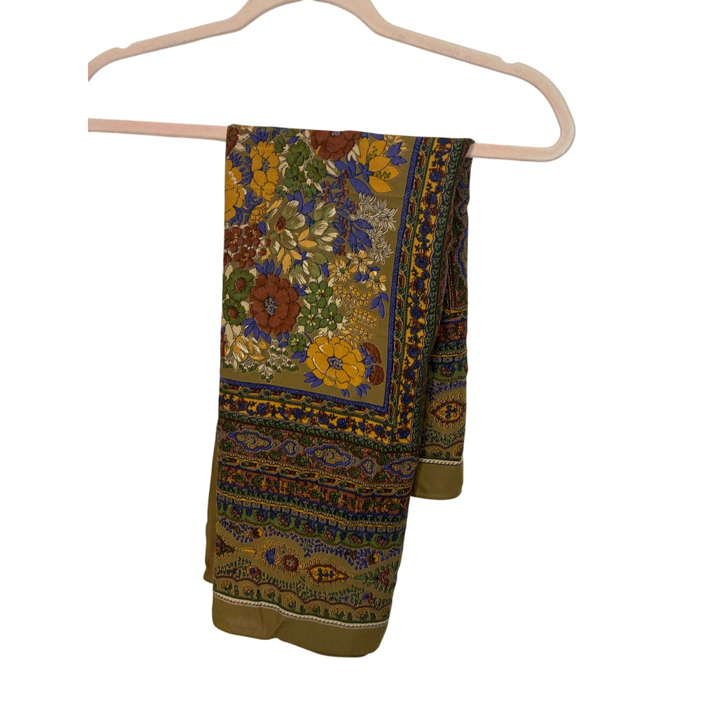 VTGE Cynthia Howie Scarf Floral Bohemian Western Cowgirl Accessories Retro 33x33