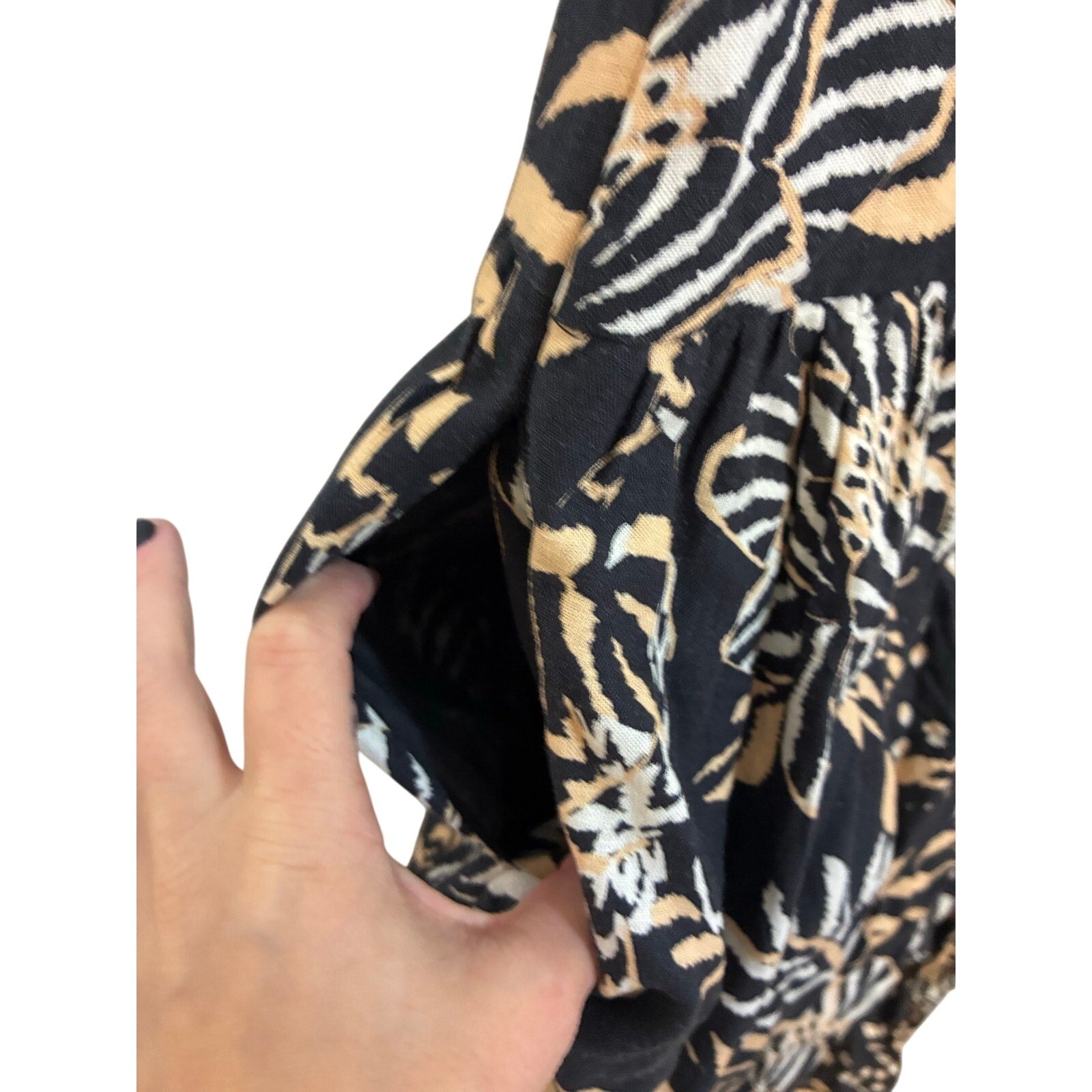 NWT Farm Rio x Anthropologie Printed V-Neck Jumpsuit Black Floral Boho Western S