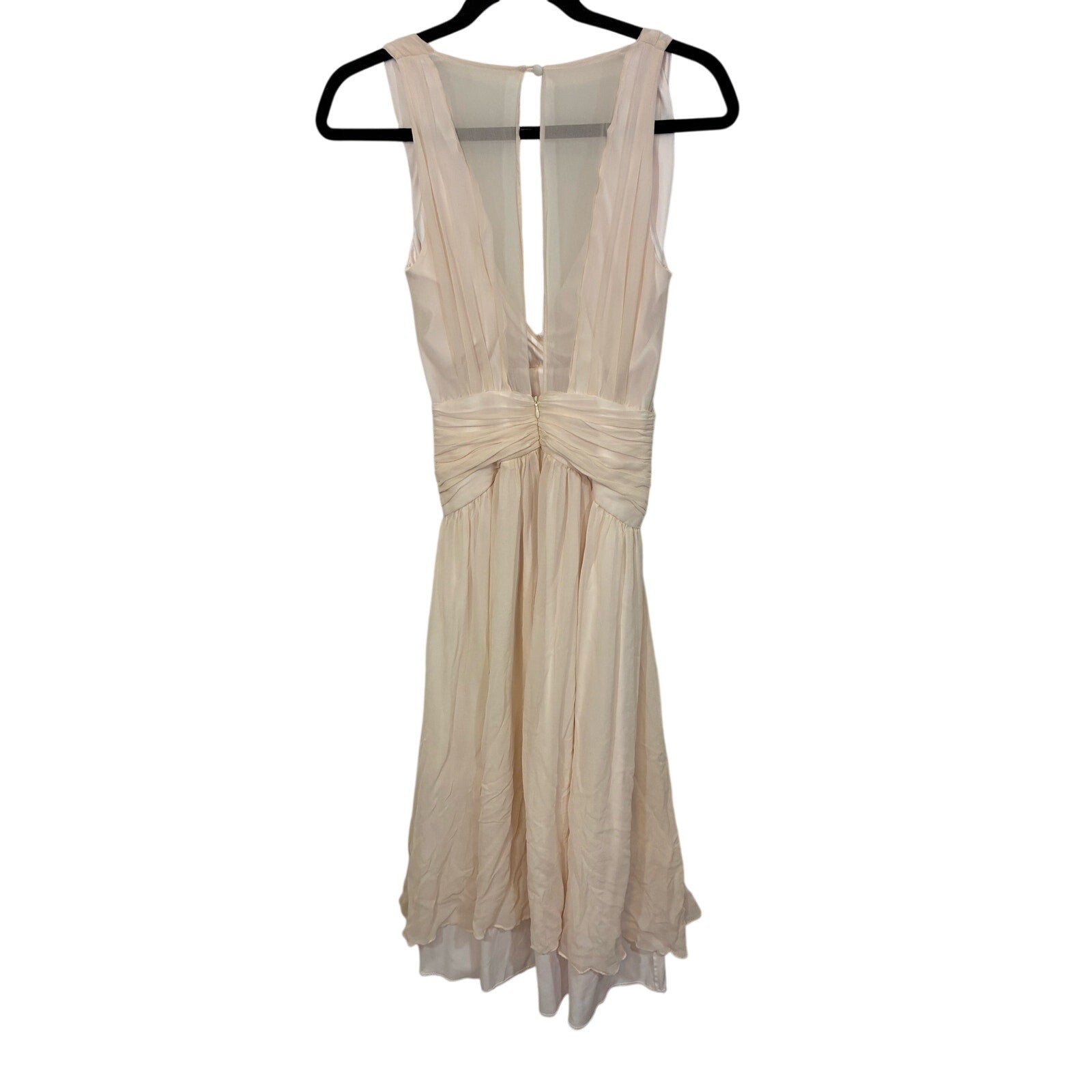 Revolve Divine Heritage Midi V Neck Dress Babydoll Soft Pink Balletcore SoftGirl