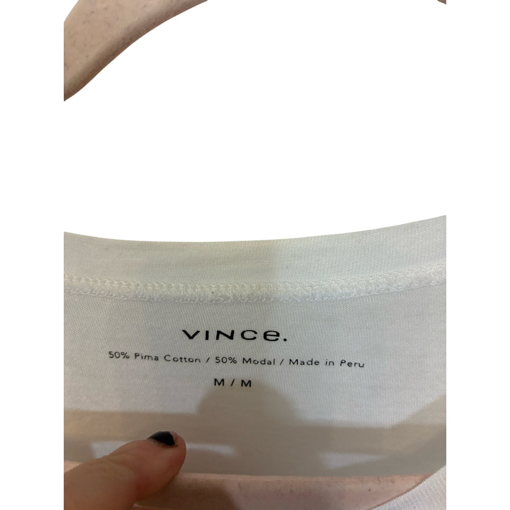 Vince Long Sleeve Crew Neck T-Shirt Essential Soft Lightweight Basic Top Medium