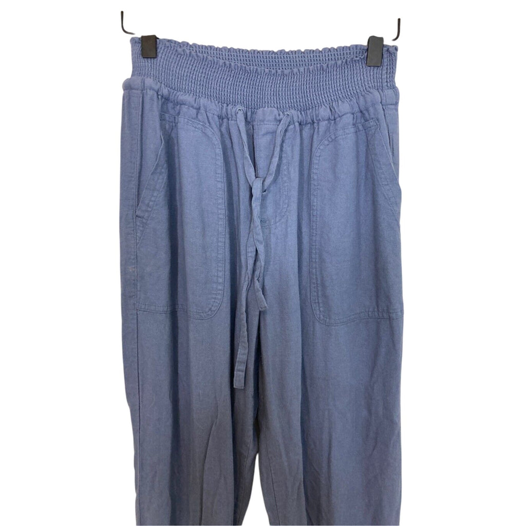 C’isa Womens Medium Blue Cotton Lagenlook Joggers Drapey Relaxed Fit Boho Casual
