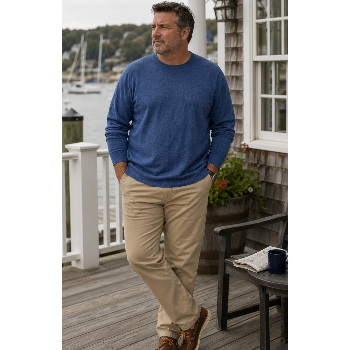 Old Navy Men's Blue Pullover Sweater Long Sleeve Crew Neck XXL/TTG Preppy