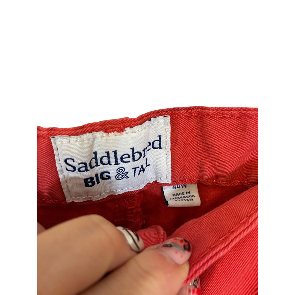 Saddlebred Mens Chinos Shorts Orange Coral Flat Front Pockets Big & Tall 44 EUC