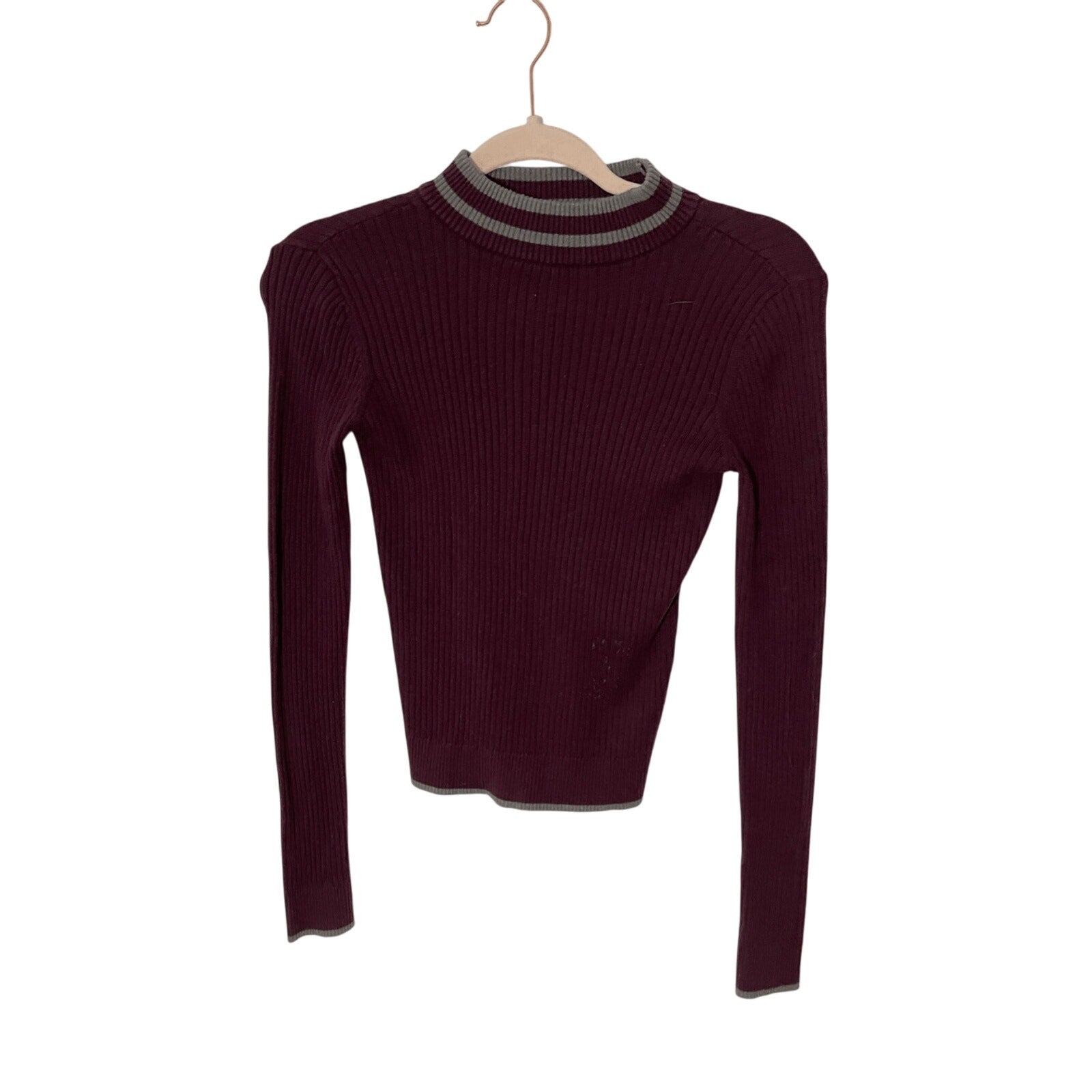 Aeropostale Women's Burgundy Y2K Streetwear Long Sleeve Turtleneck S Academia