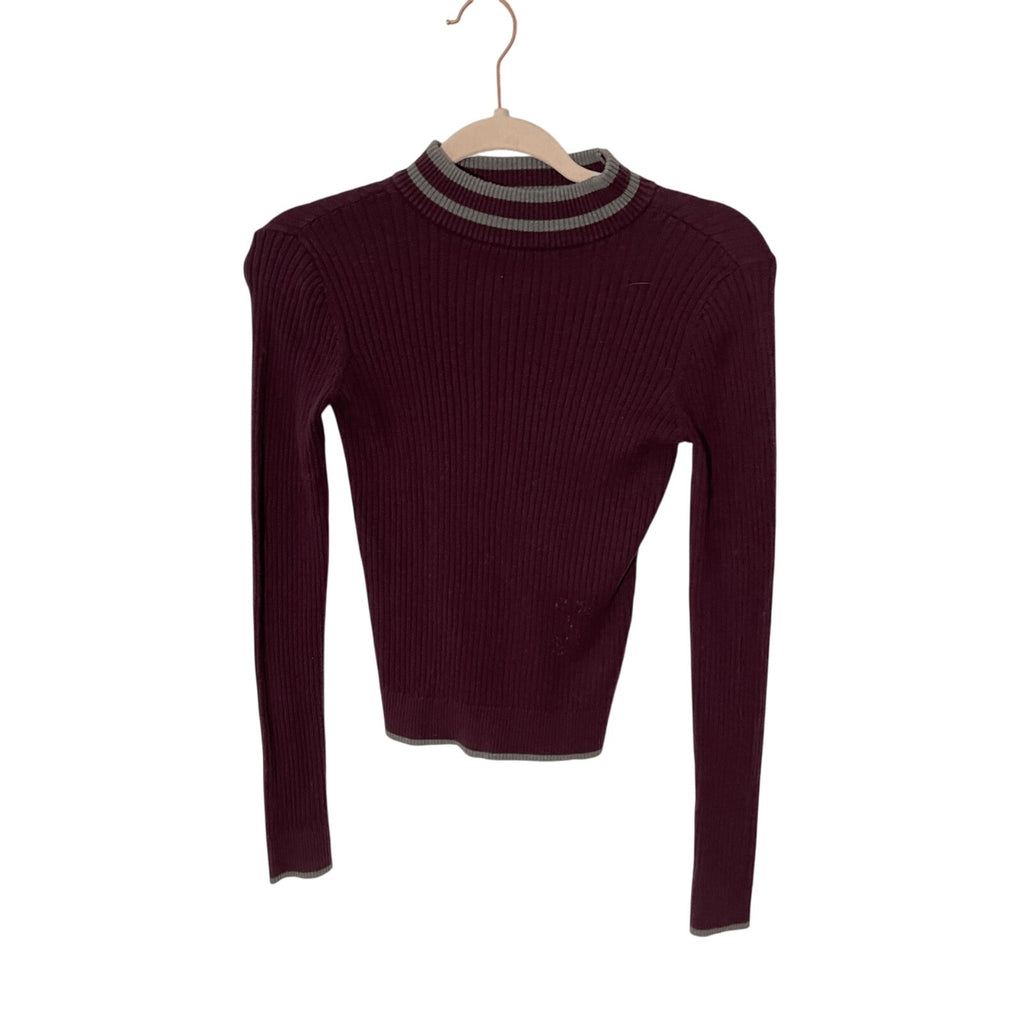 Aeropostale Women's Burgundy Y2K Streetwear Long Sleeve Turtleneck S Academia