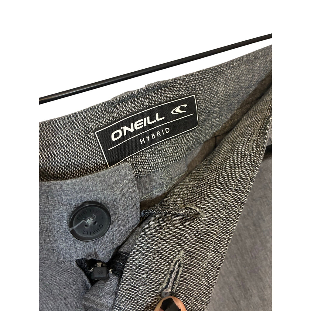 O'Neill Mens Hybrid Hyperdry Gray Stretch Board Shorts 38 Relaxed Fit Surf