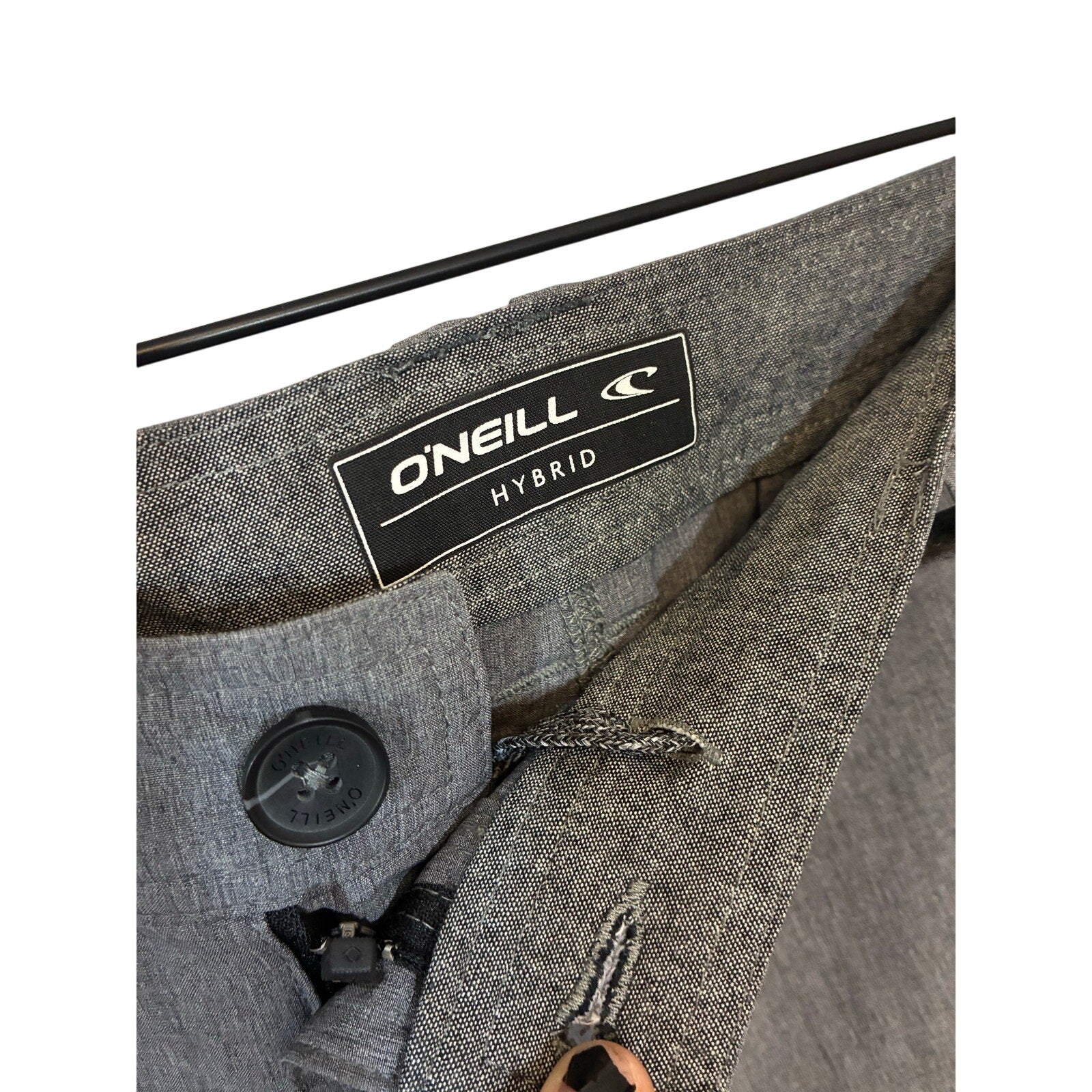 O'Neill Mens Hybrid Hyperdry Gray Stretch Board Shorts 38 Relaxed Fit Surf