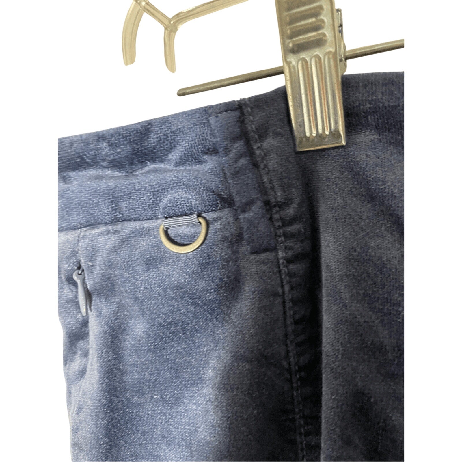 Anthropologie The Essential Slim Velvet Blue Cropped Pants SZ 4