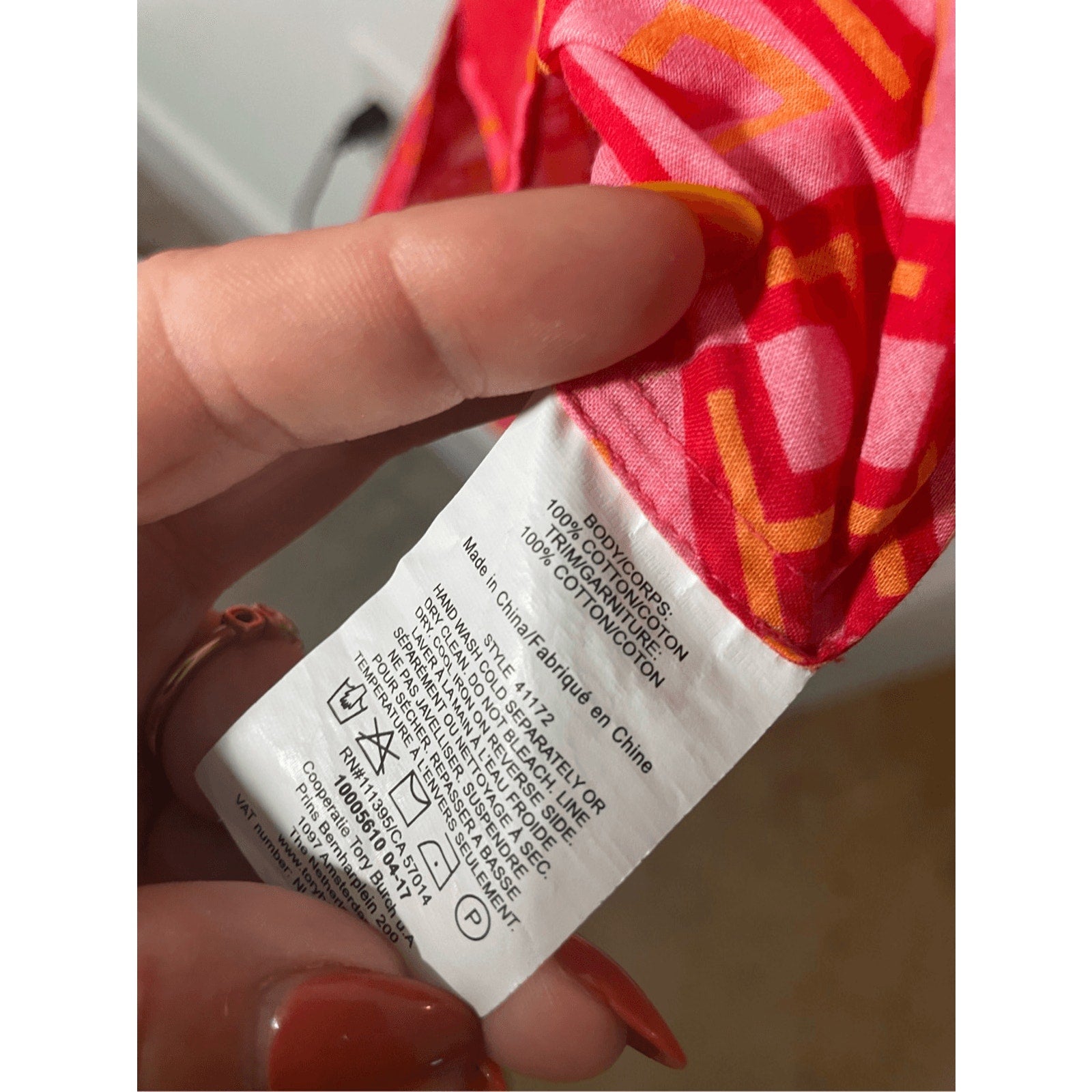 NWOT Tori Burch Honeysuckle Cotton Resortwear Printed Red Pink Tunic