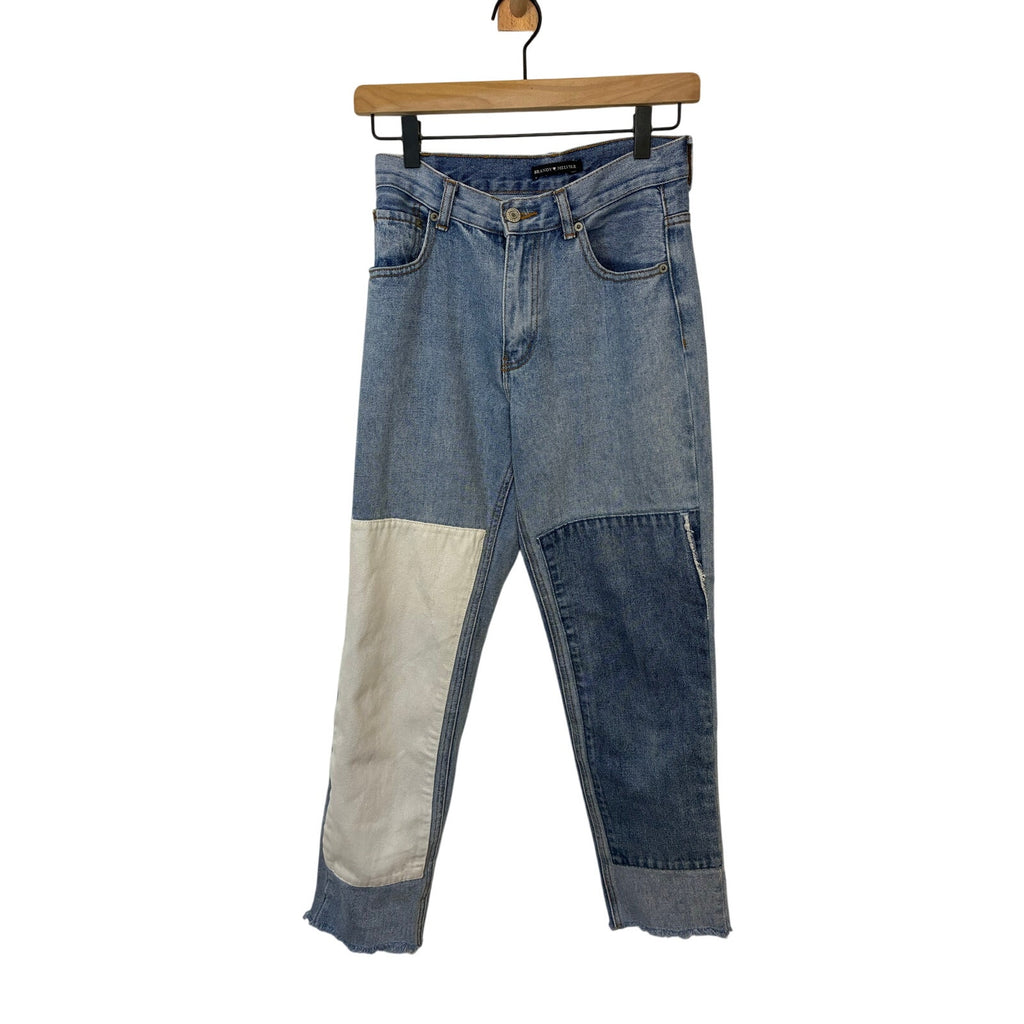 Brandy Melville Patchwork Jeans Womens Small Y2K Indie Grunge Wide Leg Denim S