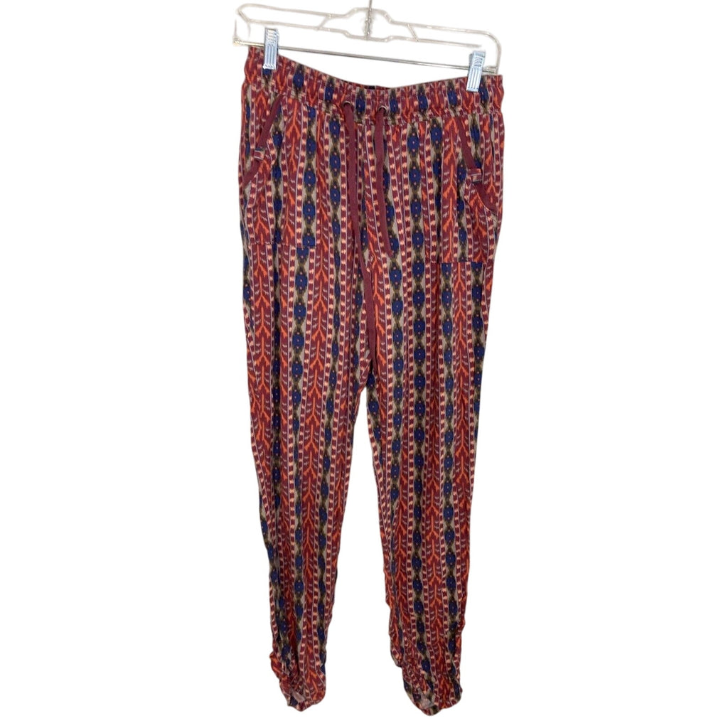 Rewash LA Boho Tribal Print Jogger Pants Womens S Red Festival Hippie Woodstock