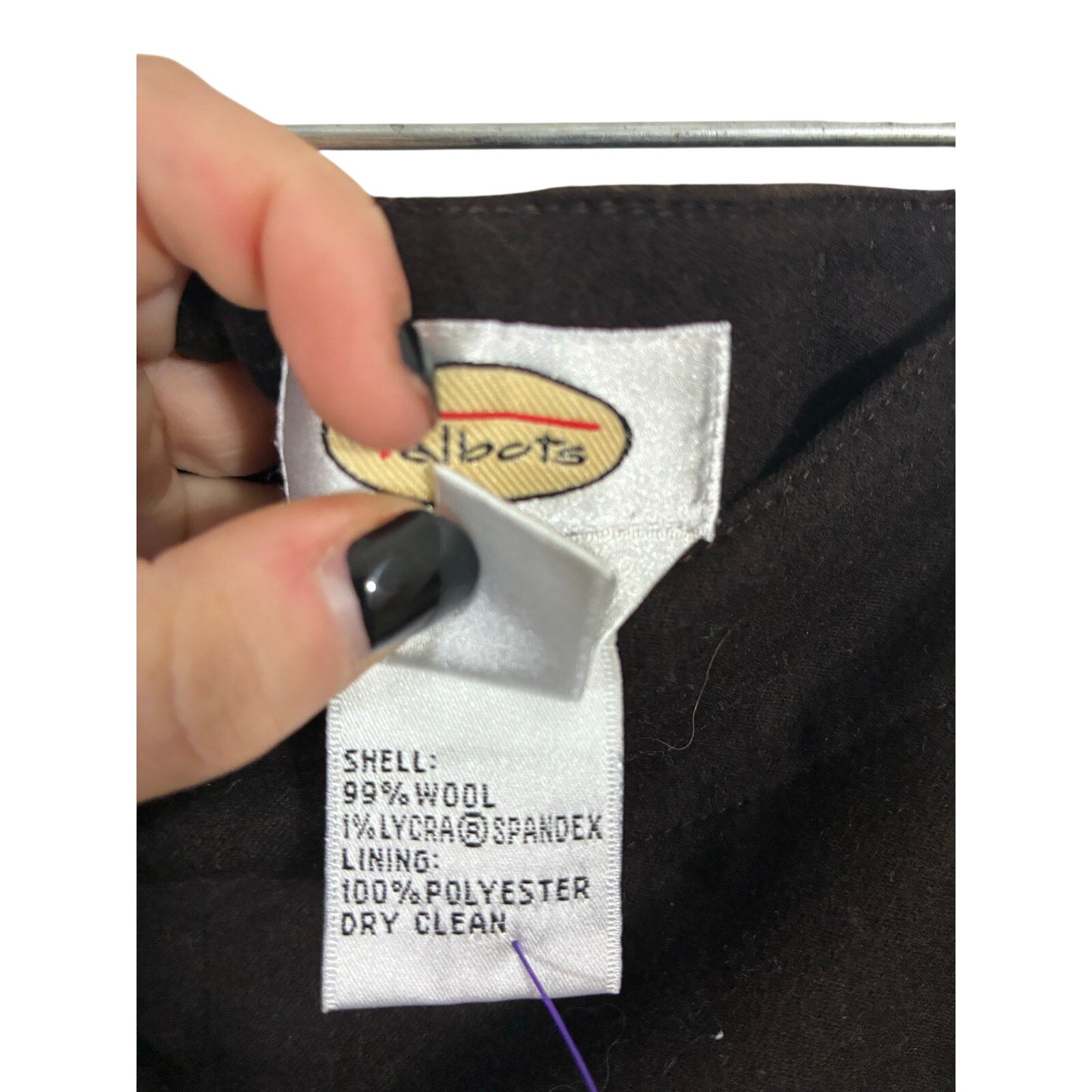 VTG Talbots Italian Wool Espresso Brown Wide Leg Straight Dress Pants Size 14