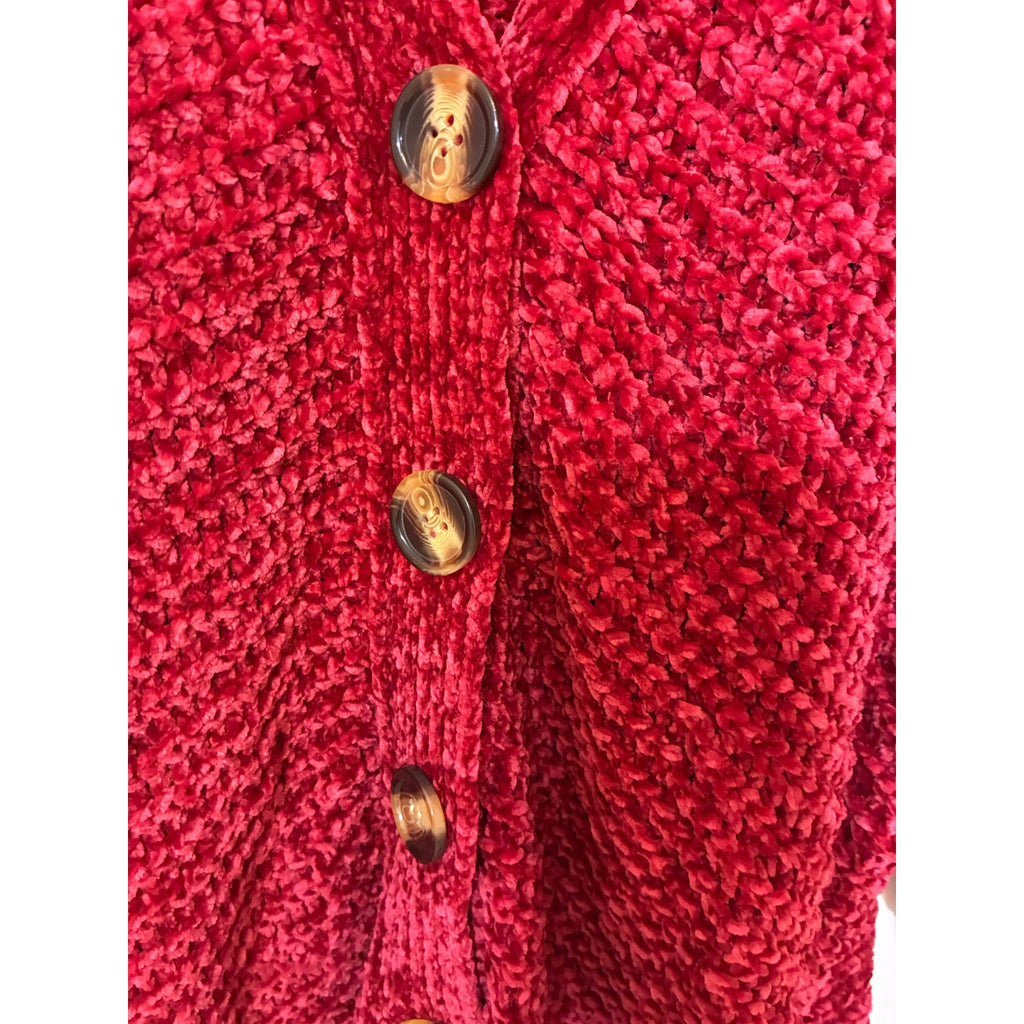 Shop The Mint Oversized Red Cardigan Sweater Folklore Cozy Lounge Boho Western S