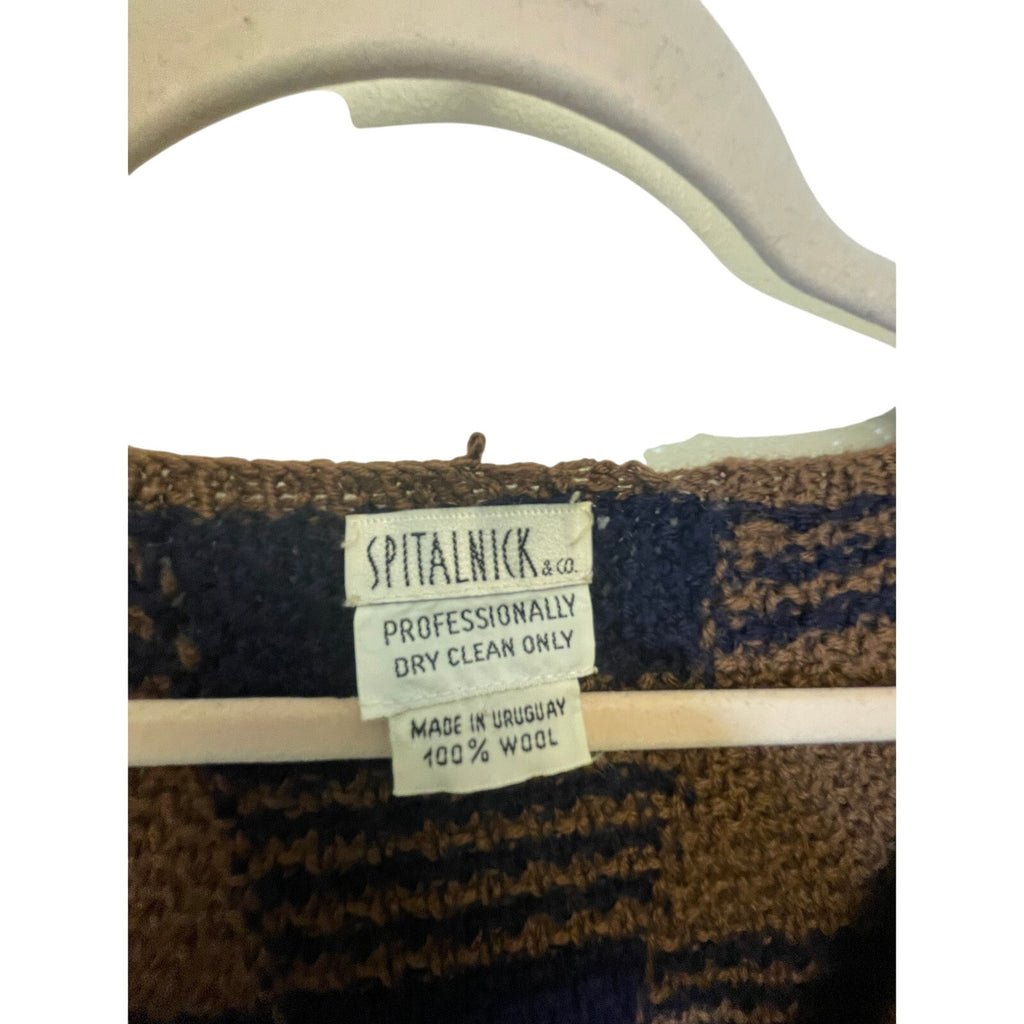 Spitalnick Wool Plaid Grandpa Dark Academia Preppy Men's Relaxed Cardigan