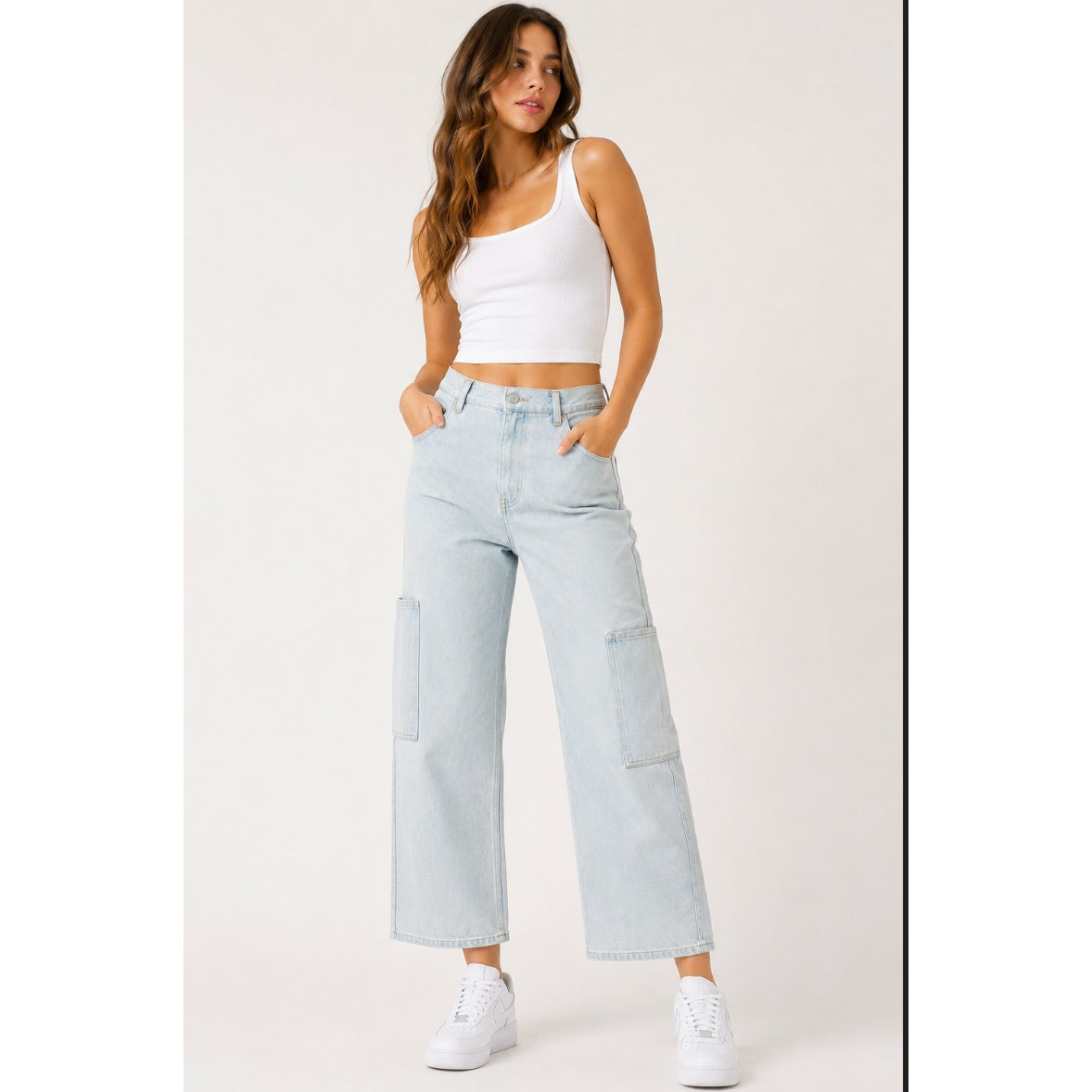 NWT Levi’s Ribcage Straight Ankle Super High Rise Light Baggy Carpenter Cargo 29
