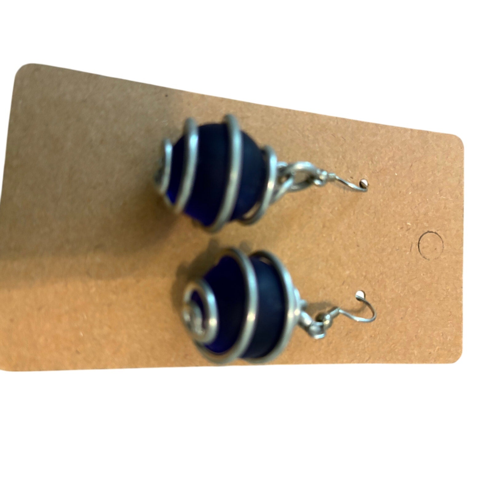Miracle Pearl Earrings Silver Spiral Eclectic Hippie Women's O/S Retro Boho